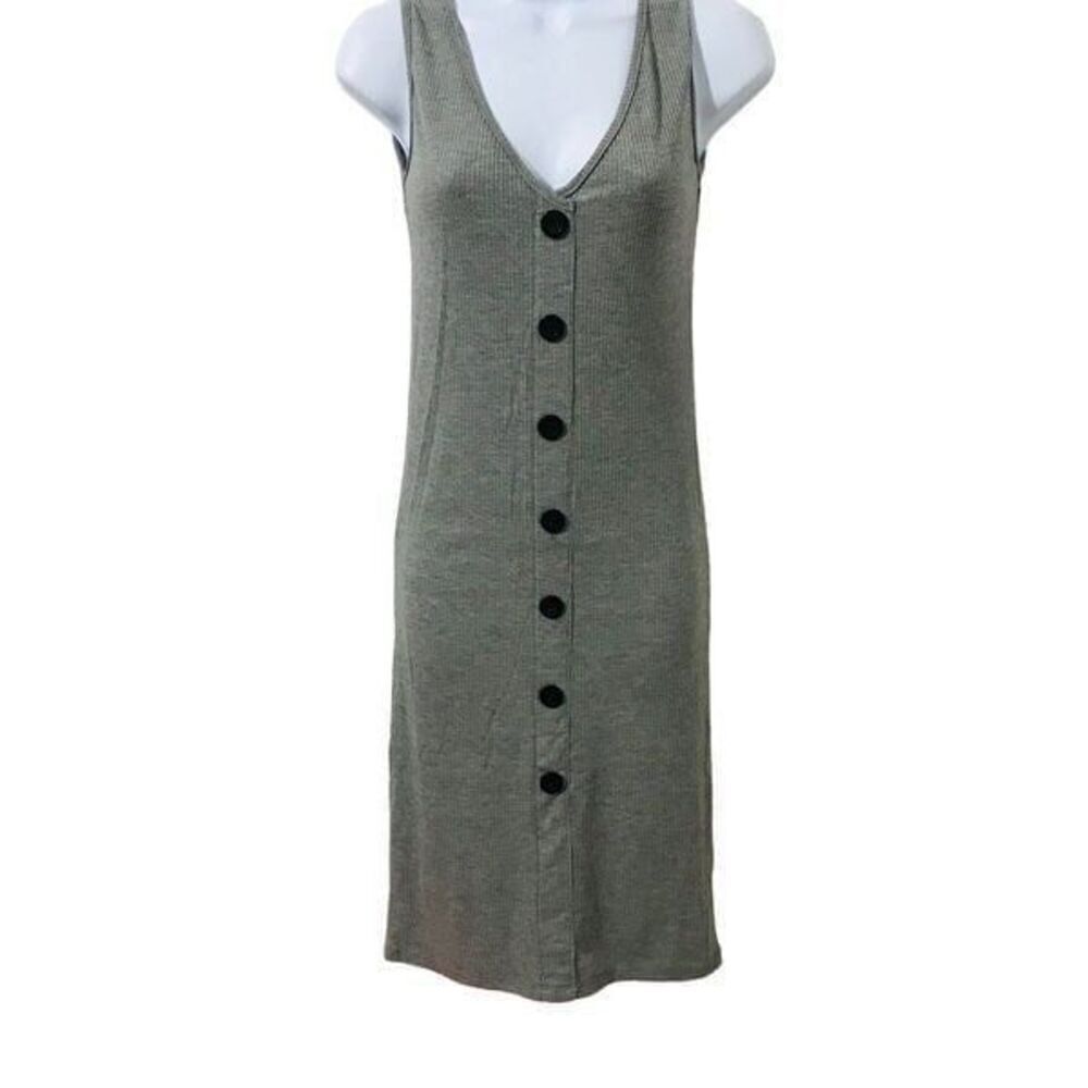 Velvet Torch gray long Sleeveless dress size L    A201